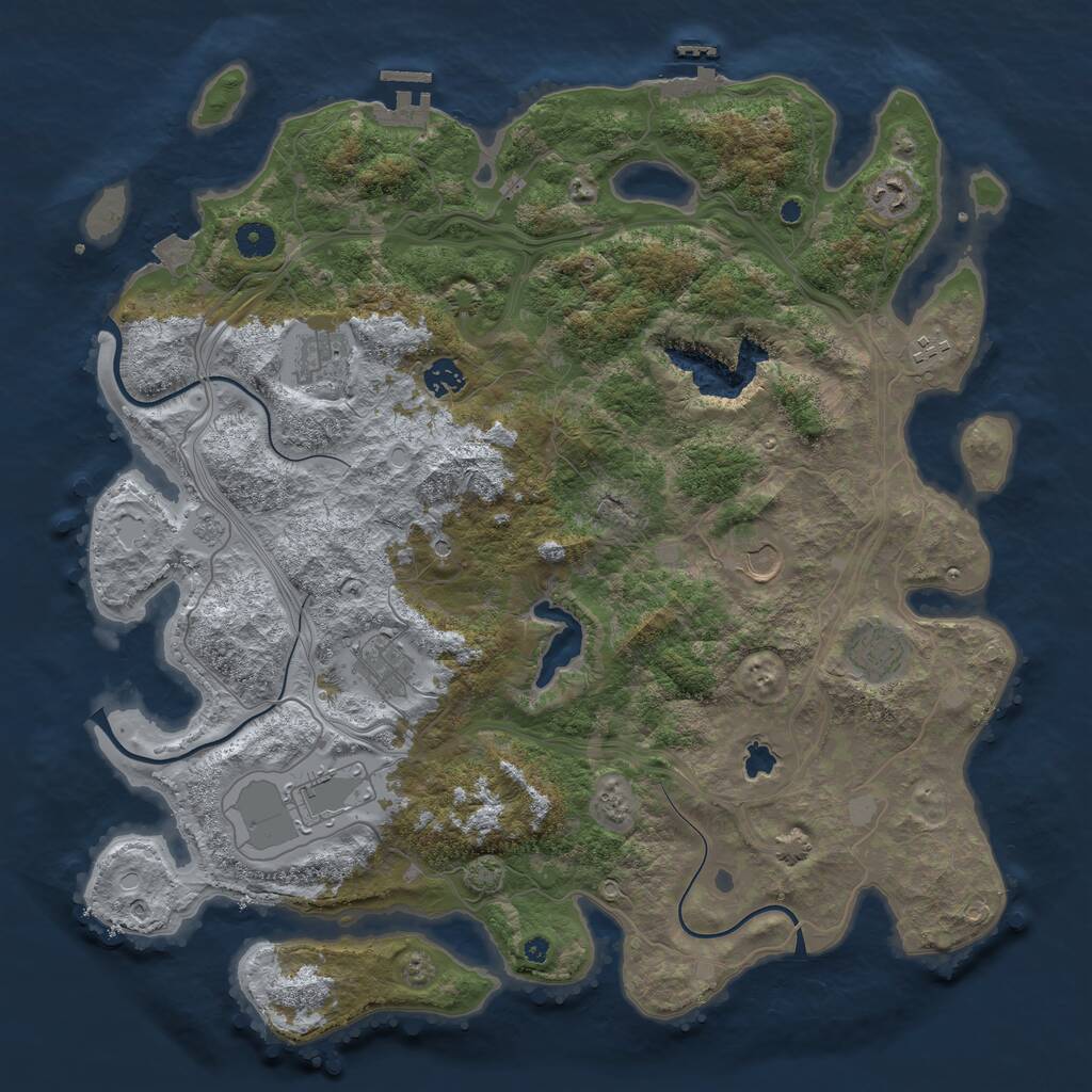 Rust Map: Procedural Map, Size: 4300, Seed: 30914614, 14 Monuments
