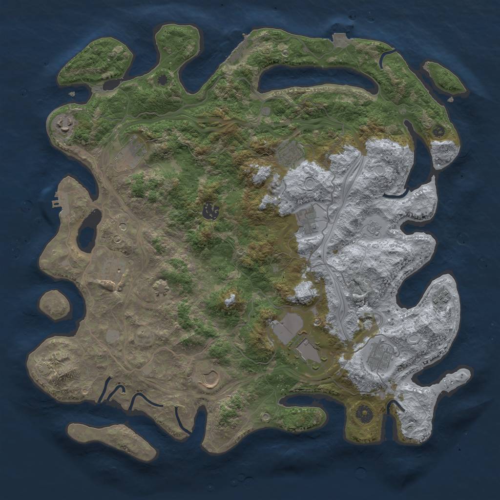 Rust Map: Procedural Map, Size: 4250, Seed: 20444515, 18 Monuments