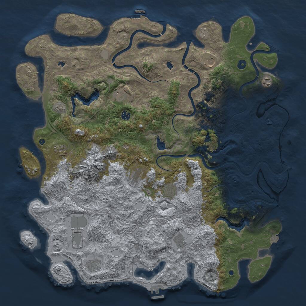 Rust Map: Procedural Map, Size: 5000, Seed: 32522134, 17 Monuments