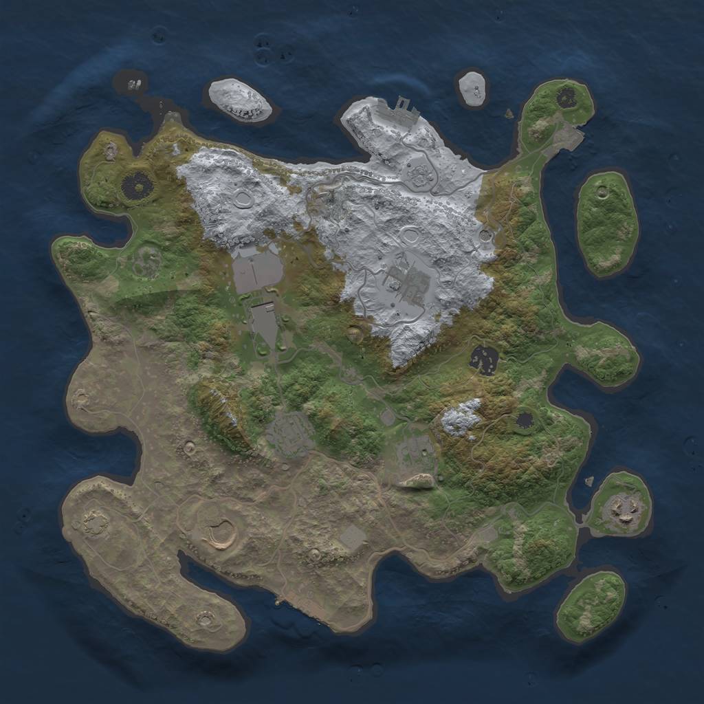 Rust Map: Procedural Map, Size: 3600, Seed: 21759335, 15 Monuments