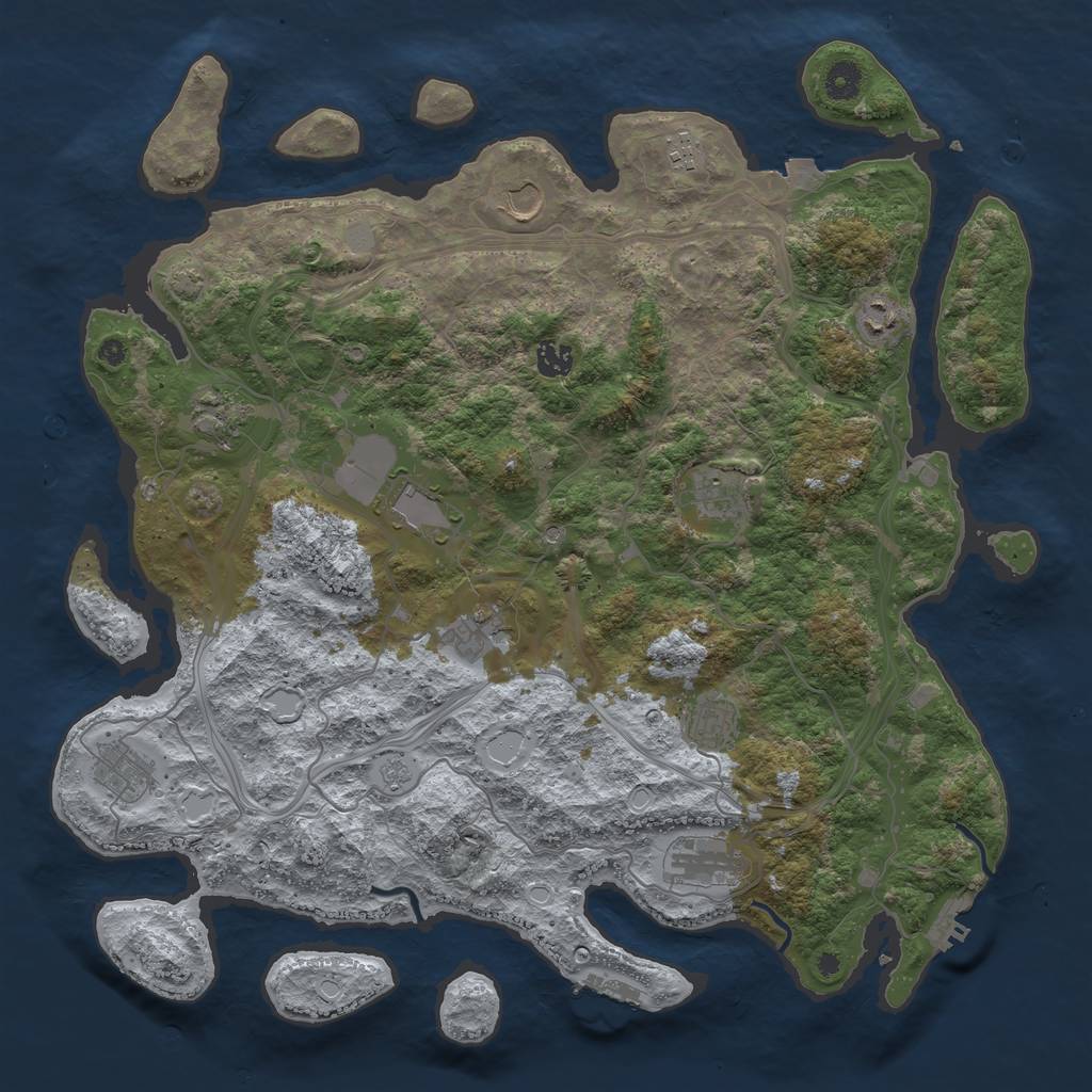 Rust Map: Procedural Map, Size: 4300, Seed: 6696183, 19 Monuments