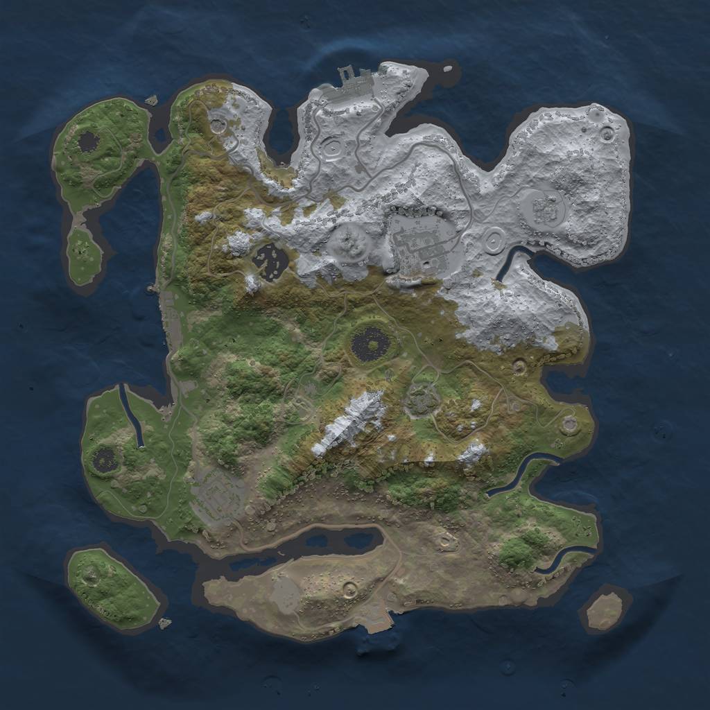 Rust Map: Procedural Map, Size: 3000, Seed: 361882588, 11 Monuments