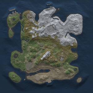 Thumbnail Rust Map: Procedural Map, Size: 3000, Seed: 361882588, 9 Monuments