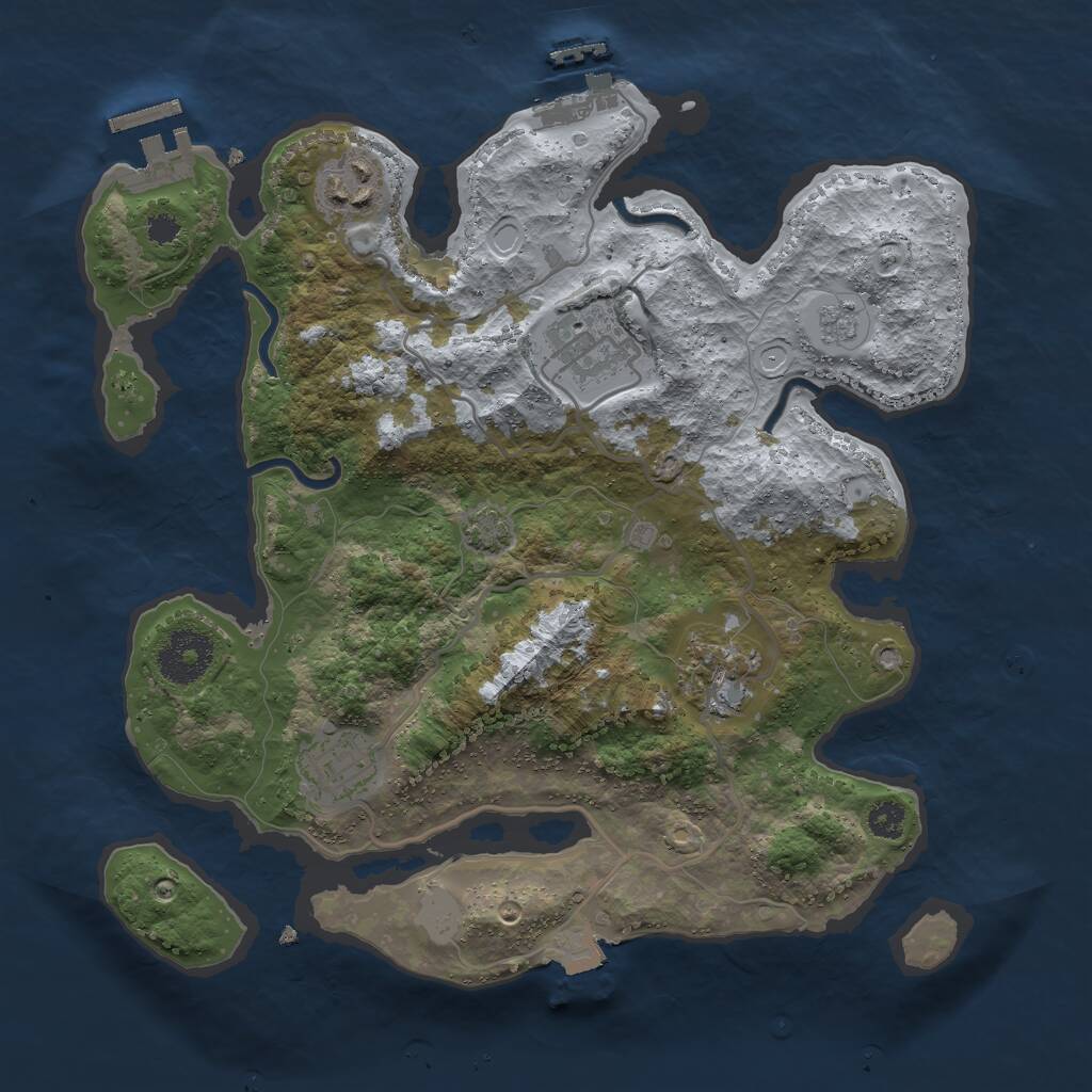 Rust Map: Procedural Map, Size: 3000, Seed: 361882588, 9 Monuments