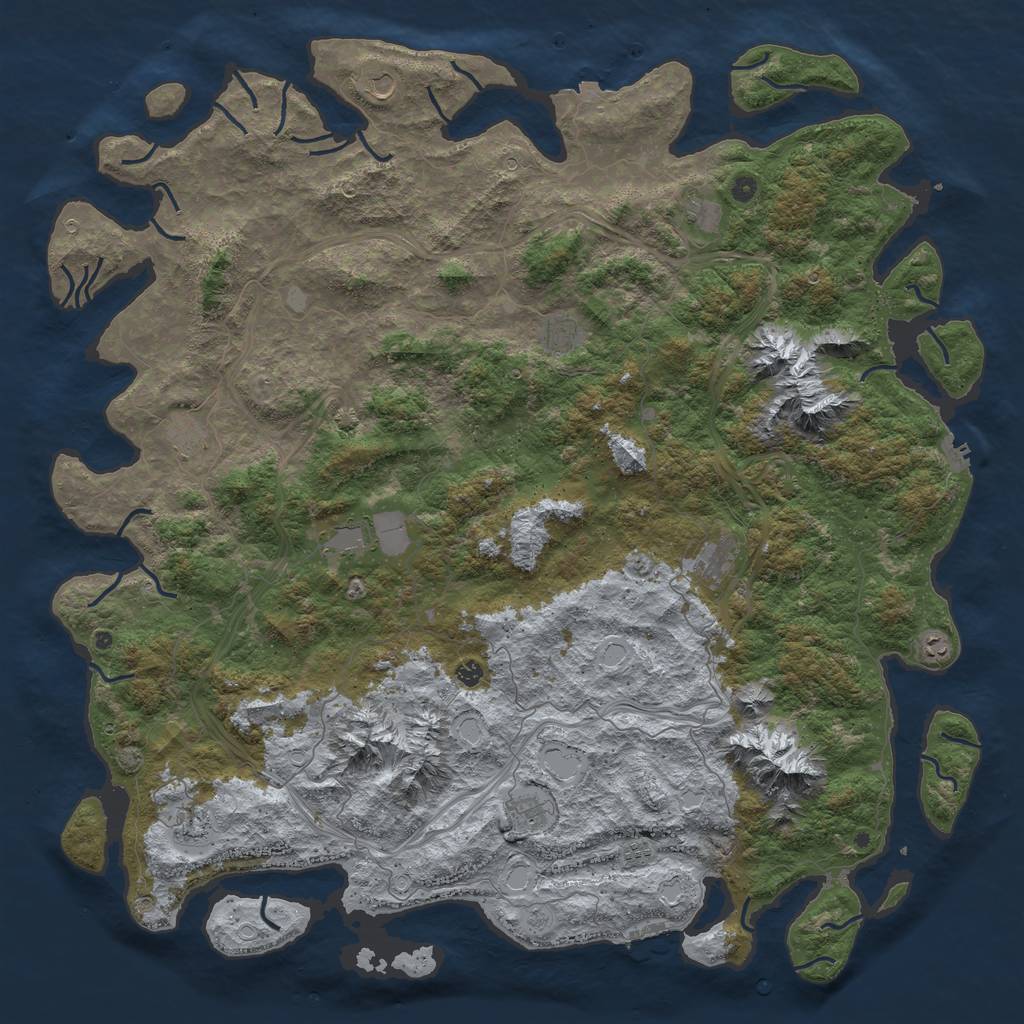 Rust Map: Procedural Map, Size: 6000, Seed: 6735, 19 Monuments