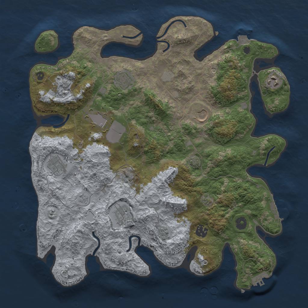 Rust Map: Procedural Map, Size: 3800, Seed: 274, 17 Monuments