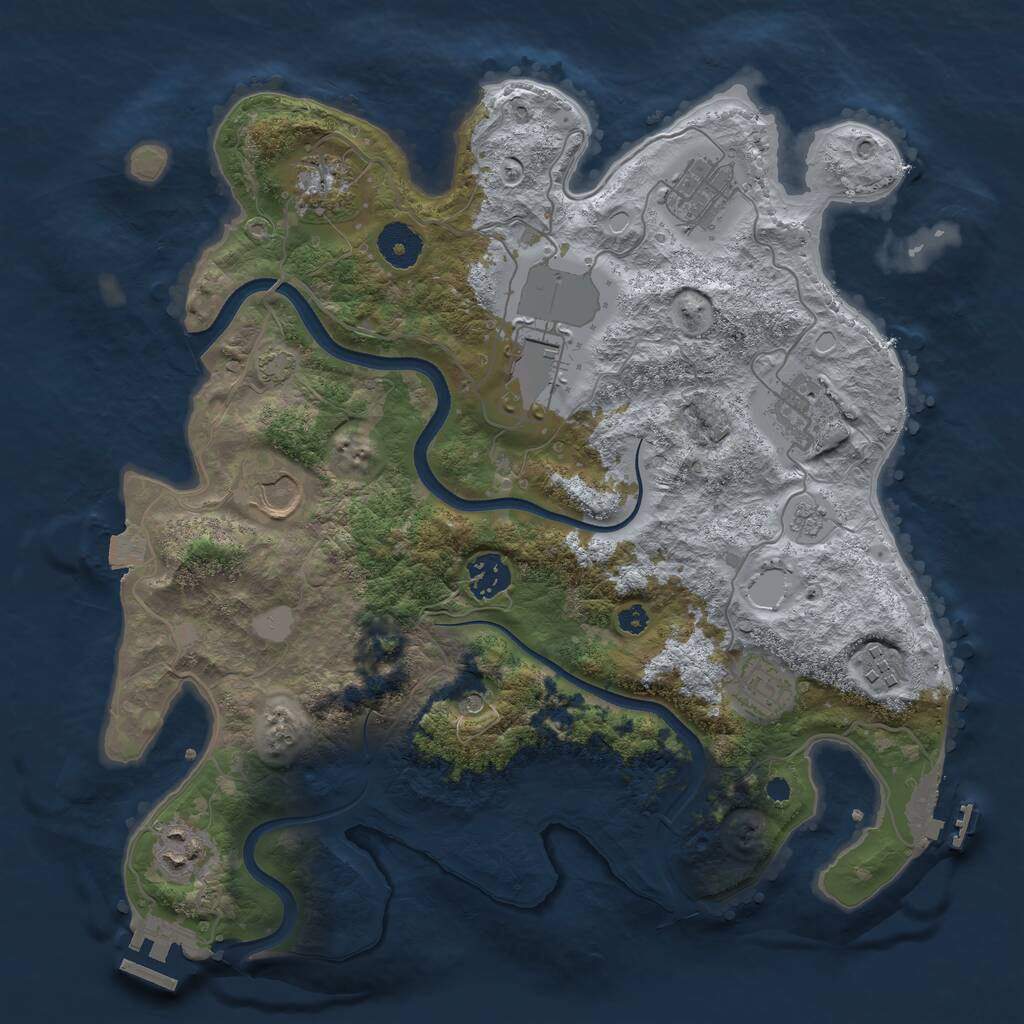 Rust Map: Procedural Map, Size: 3500, Seed: 687892339, 15 Monuments