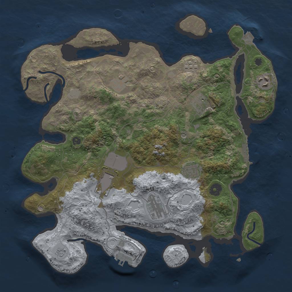 Rust Map: Procedural Map, Size: 3500, Seed: 9147082, 15 Monuments