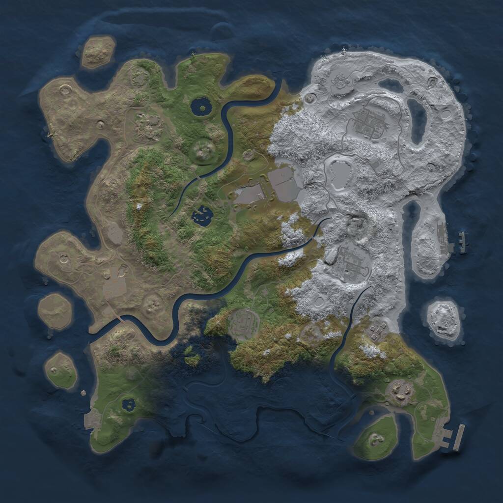 Rust Map: Procedural Map, Size: 3750, Seed: 34344787, 15 Monuments
