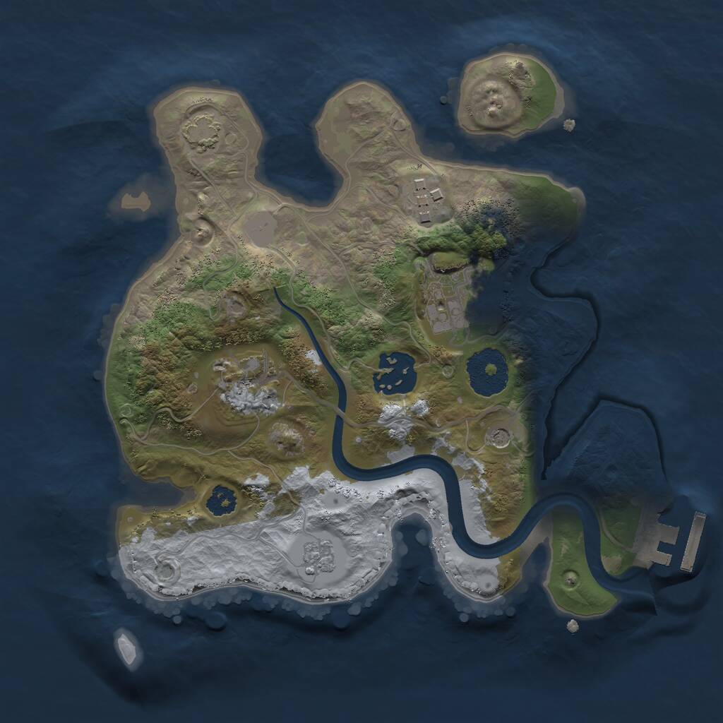 Rust Map: Procedural Map, Size: 2444, Seed: 444444444, 9 Monuments