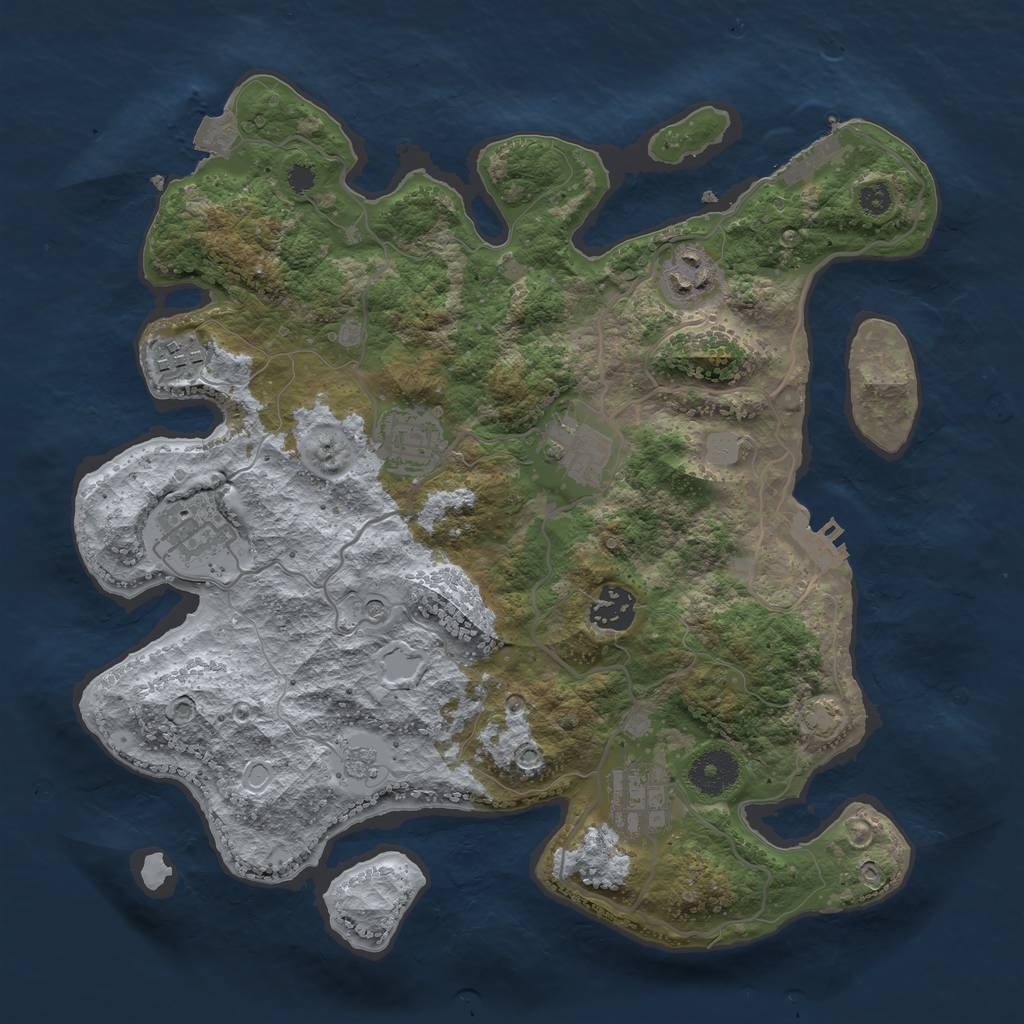 Rust Map: Procedural Map, Size: 3350, Seed: 2379370, 15 Monuments