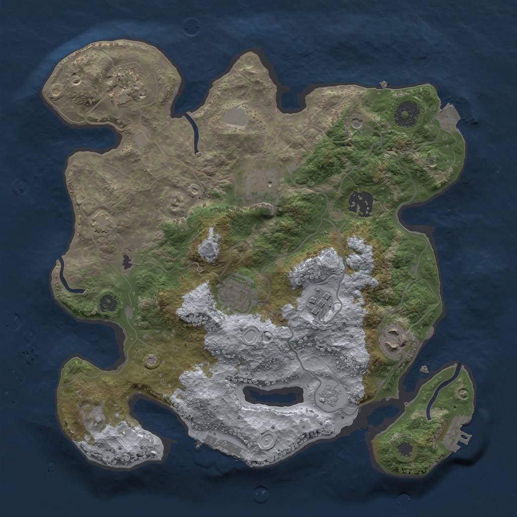 Rust Map: Procedural Map, Size: 3000, Seed: 1194312217, 14 Monuments