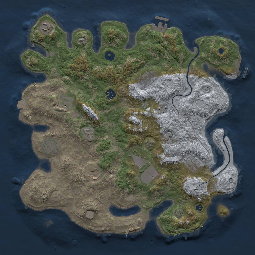 Rust Map: Procedural Map, Size: 3850, Seed: 11145528, 15 Monuments