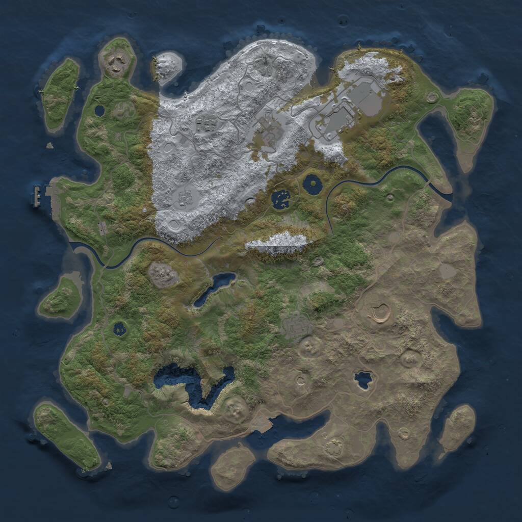Rust Map: Procedural Map, Size: 4000, Seed: 1552590860, 12 Monuments