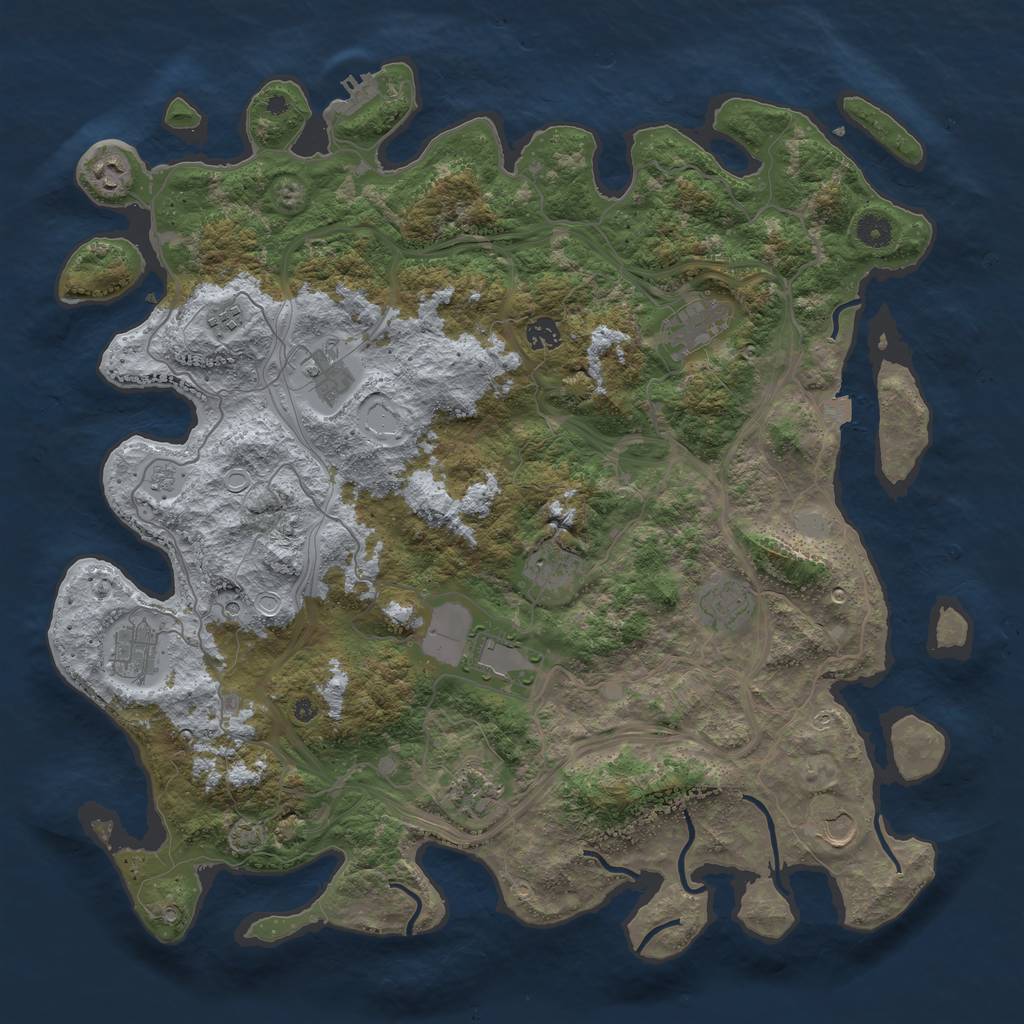 Rust Map: Procedural Map, Size: 4500, Seed: 75697569, 18 Monuments