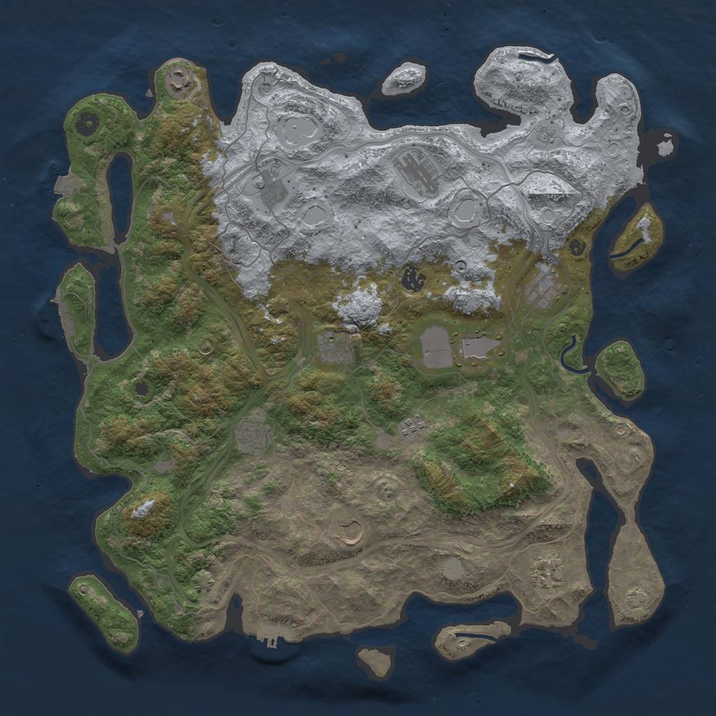 Rust Map: Procedural Map, Size: 4500, Seed: 5052024, 19 Monuments