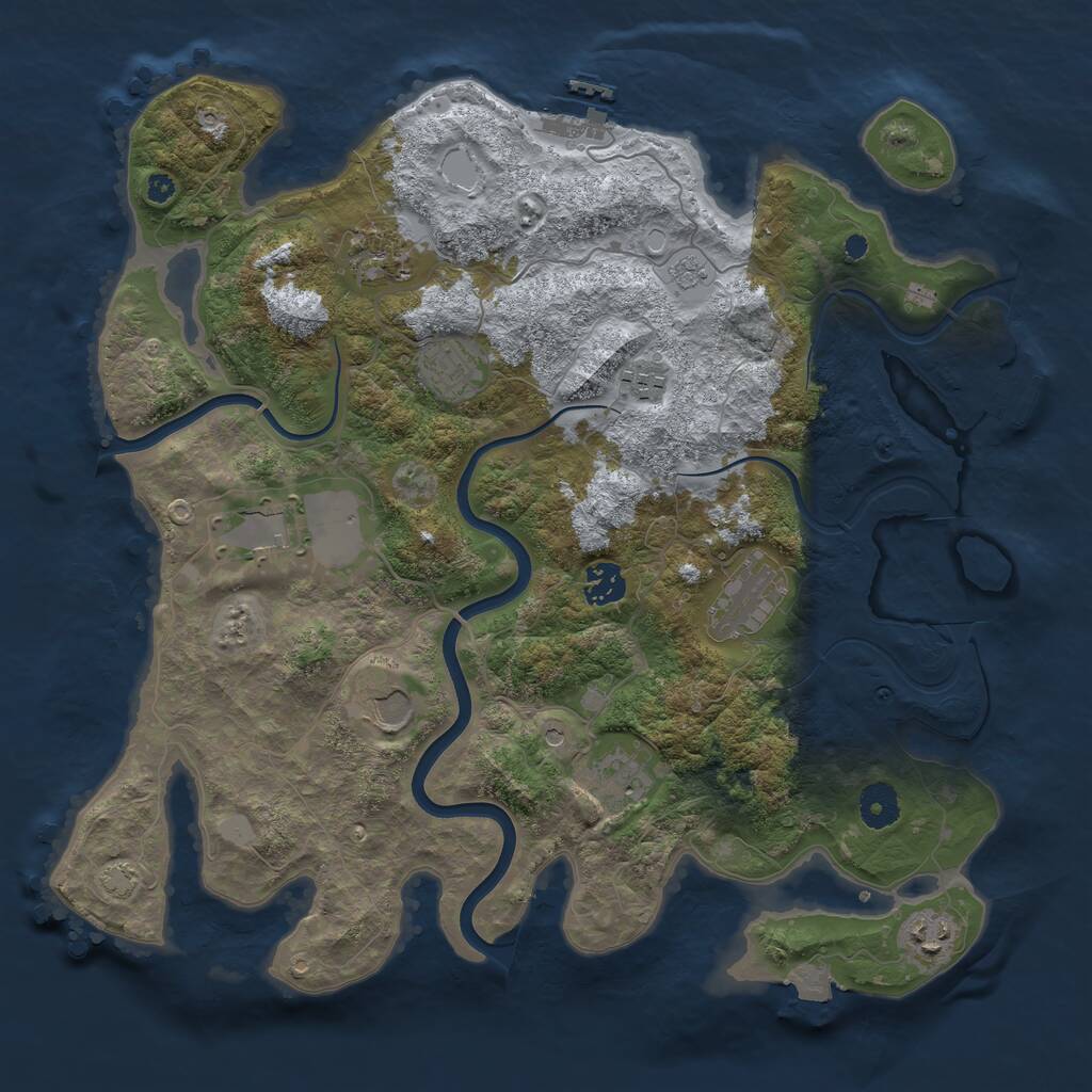Rust Map: Procedural Map, Size: 3800, Seed: 82847058, 15 Monuments