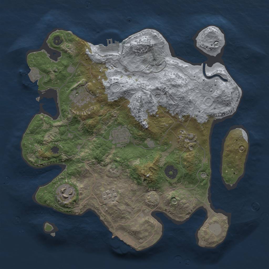 Rust Map: Procedural Map, Size: 3000, Seed: 6901325, 13 Monuments