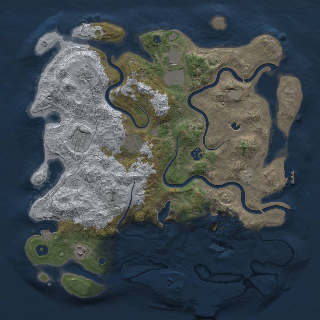 Rust Map: Procedural Map, Size: 4100, Seed: 6928768, 13 Monuments