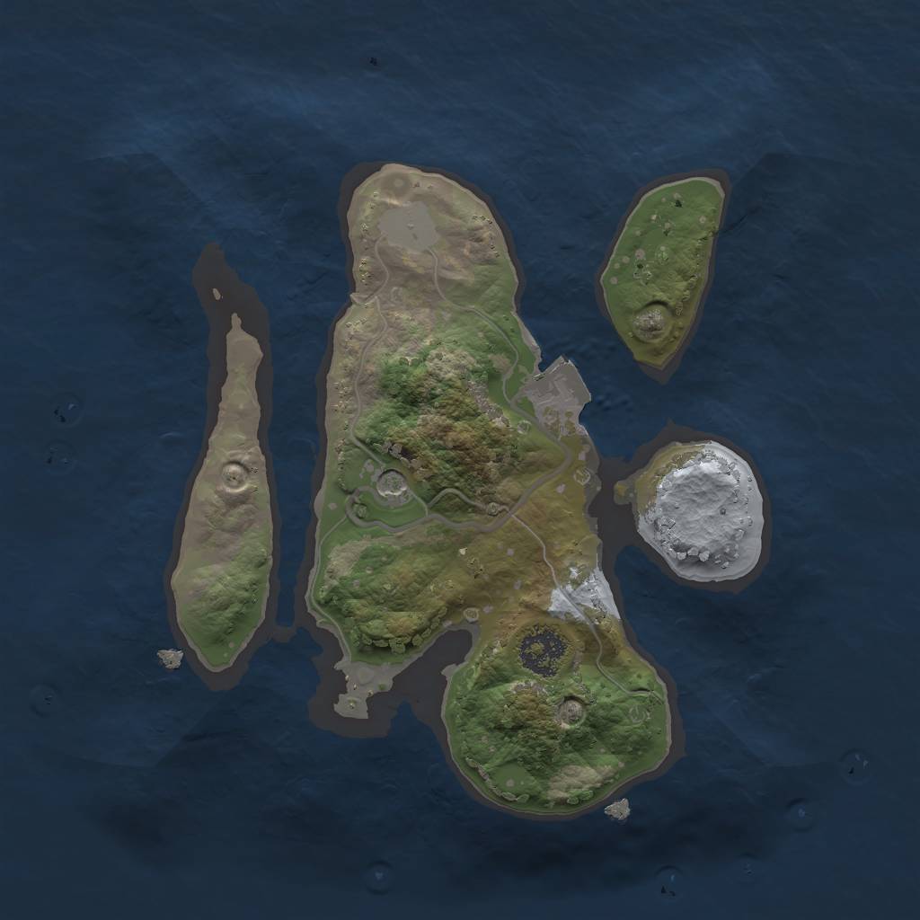 Rust Map: Procedural Map, Size: 2000, Seed: 9391992, 4 Monuments