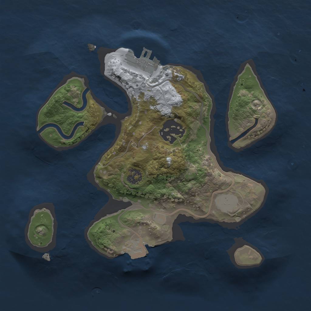 Rust Map: Procedural Map, Size: 2000, Seed: 1746390547, 5 Monuments