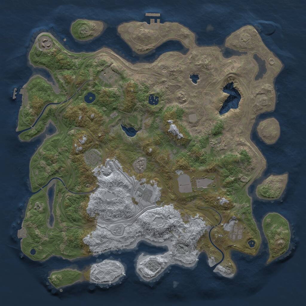 Rust Map: Procedural Map, Size: 4250, Seed: 91386436, 15 Monuments