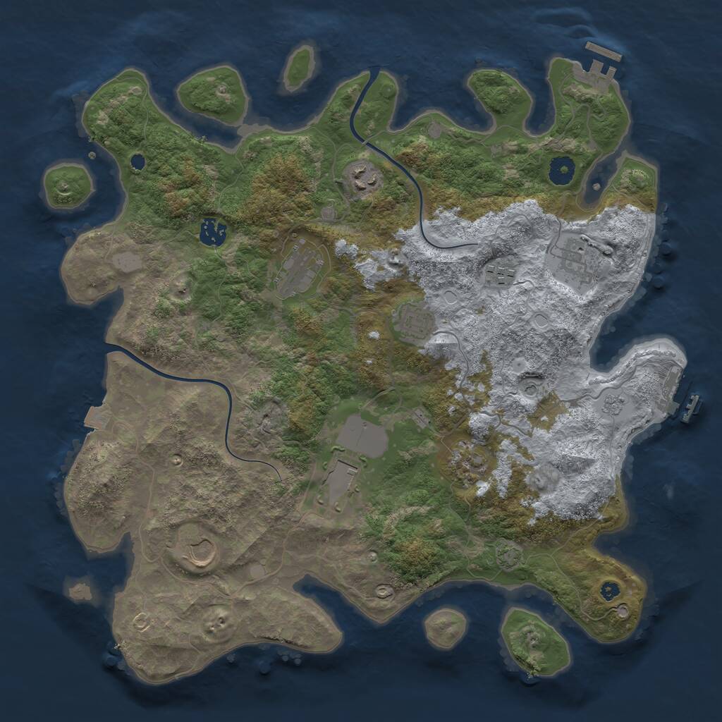 Rust Map: Procedural Map, Size: 3900, Seed: 13061547, 15 Monuments