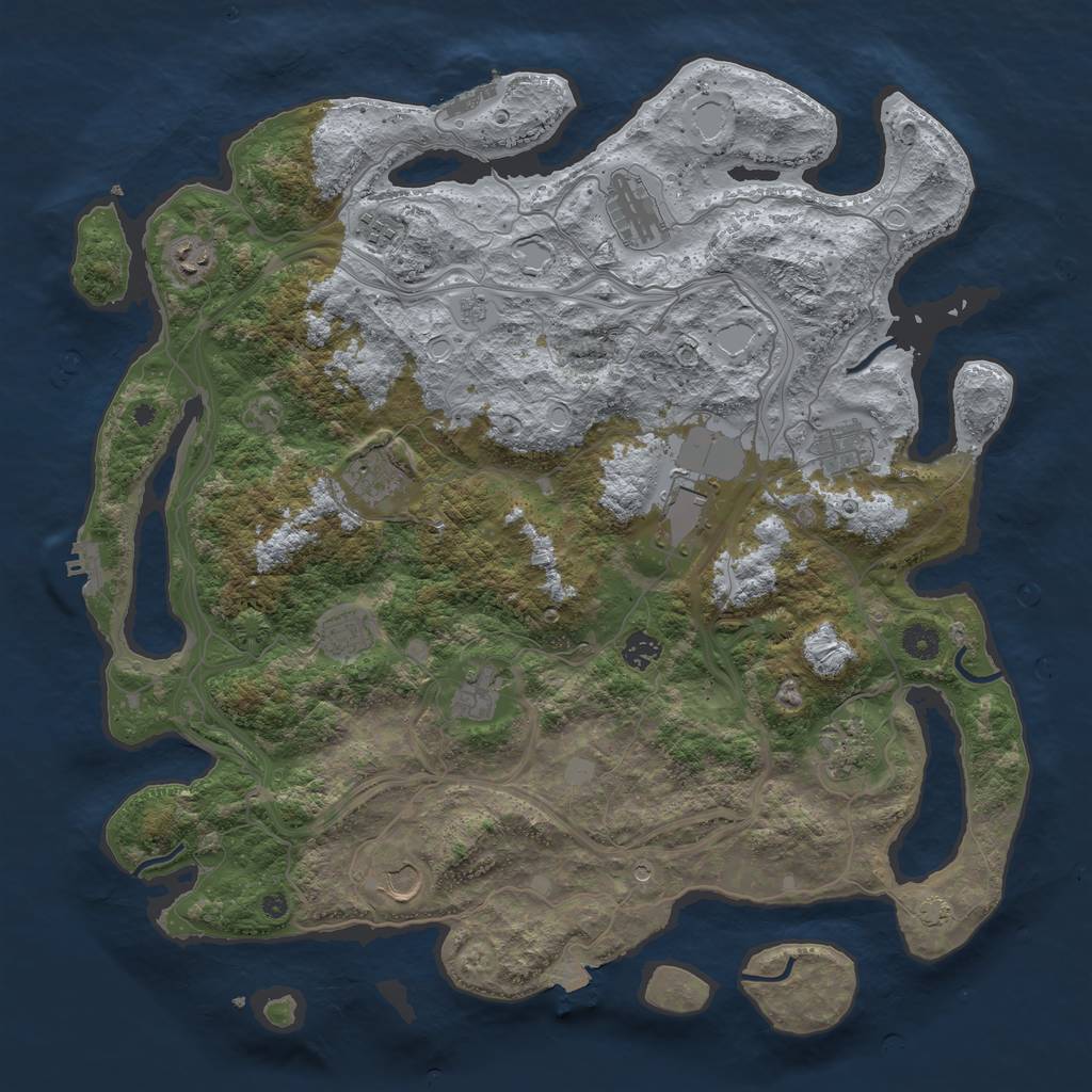 Rust Map: Procedural Map, Size: 4400, Seed: 40183258, 19 Monuments