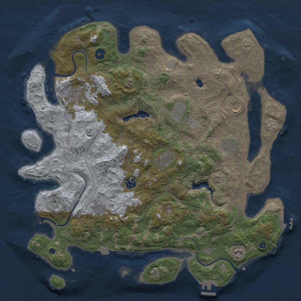 Rust Map: Procedural Map, Size: 4250, Seed: 1565489871, 15 Monuments