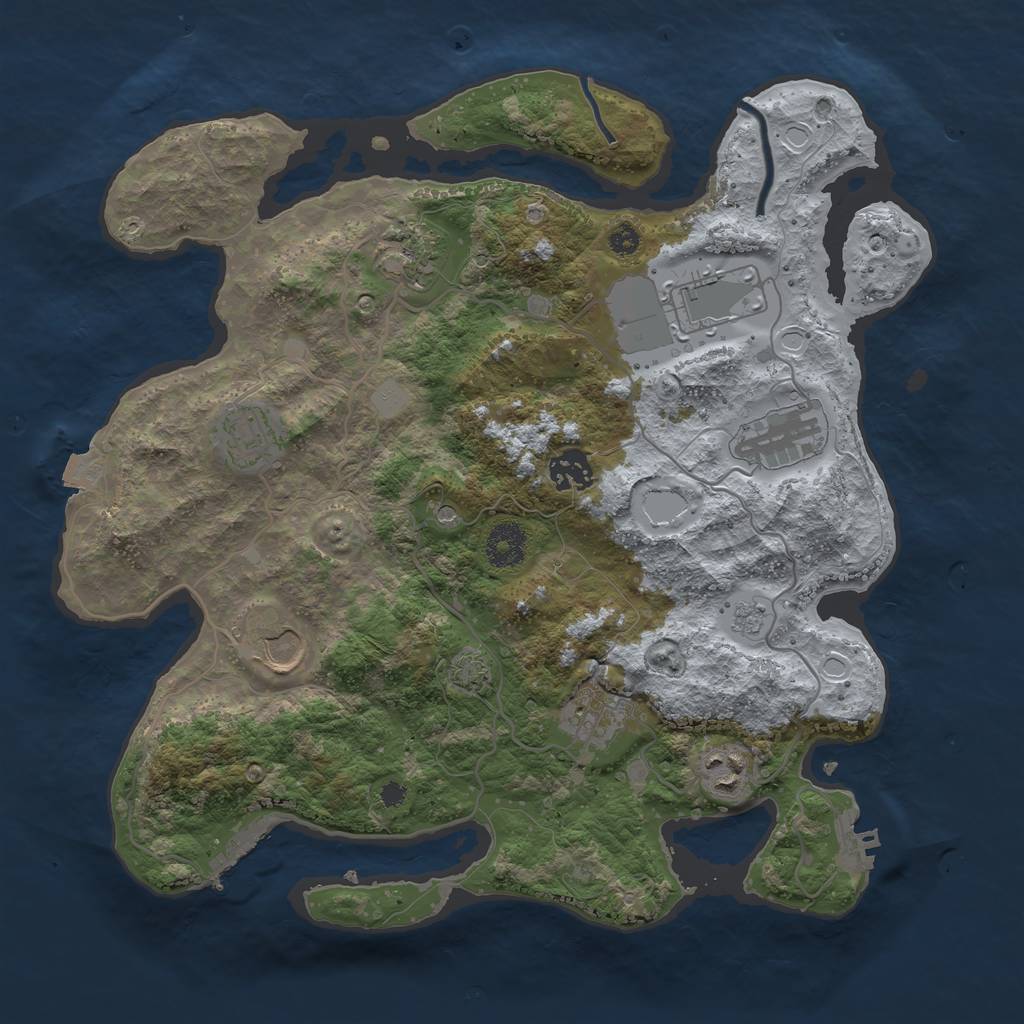 Rust Map: Procedural Map, Size: 3500, Seed: 1872162458, 16 Monuments