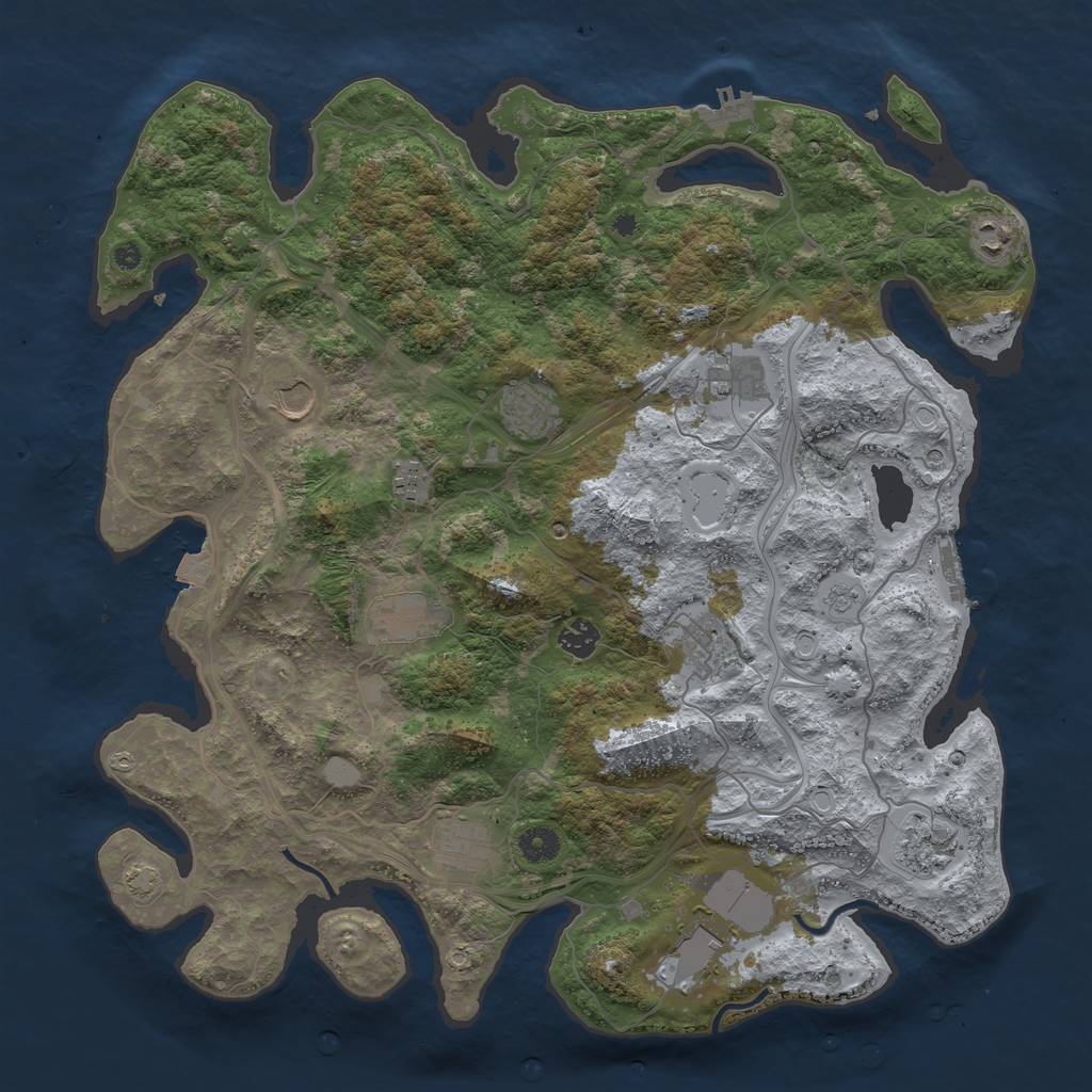 Rust Map: Procedural Map, Size: 4250, Seed: 12520, 19 Monuments
