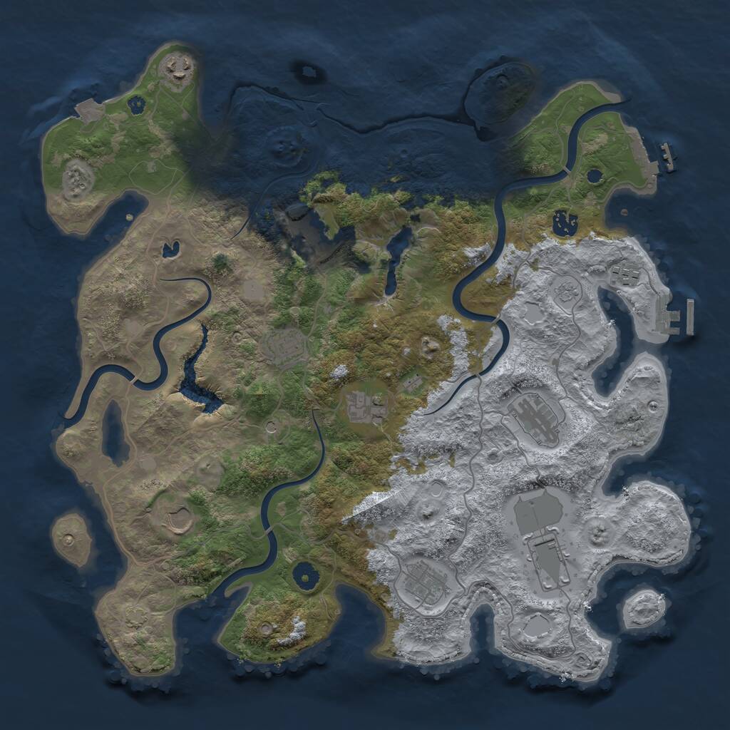 Rust Map: Procedural Map, Size: 4100, Seed: 415, 16 Monuments