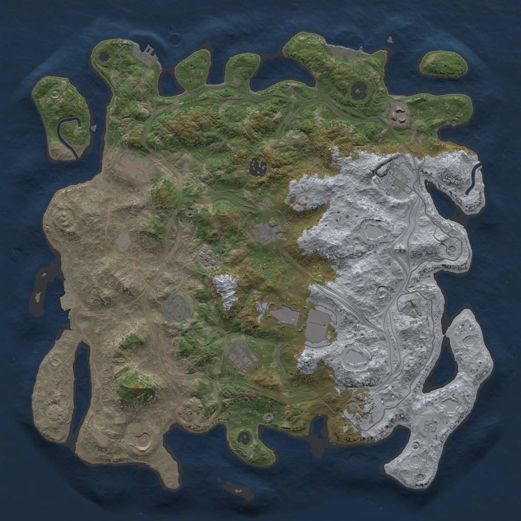 Rust Map: Procedural Map, Size: 4250, Seed: 1501211757, 19 Monuments