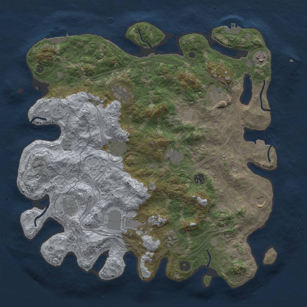 Rust Map: Procedural Map, Size: 4250, Seed: 4144871, 19 Monuments