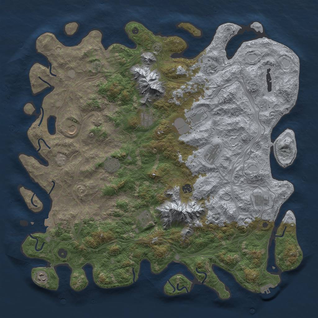 Rust Map: Procedural Map, Size: 5000, Seed: 1234584, 18 Monuments