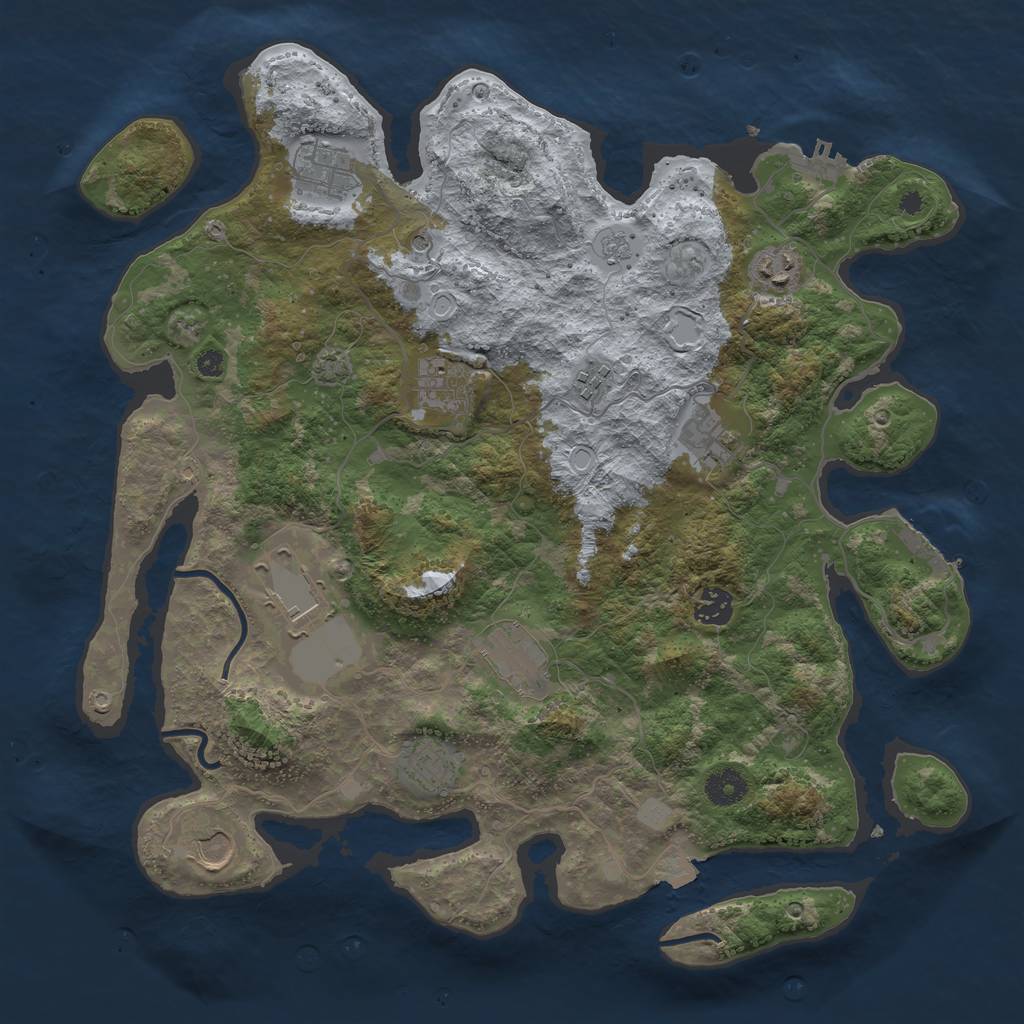 Rust Map: Procedural Map, Size: 3900, Seed: 79137344, 18 Monuments