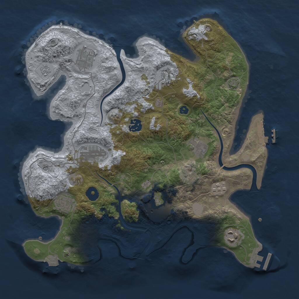 Rust Map: Procedural Map, Size: 3400, Seed: 1454213015, 15 Monuments