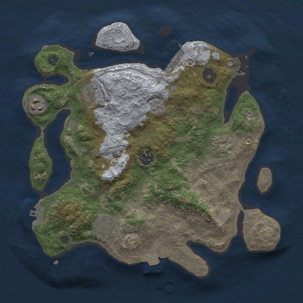 Rust Map: Procedural Map, Size: 3100, Seed: 1190826495, 13 Monuments