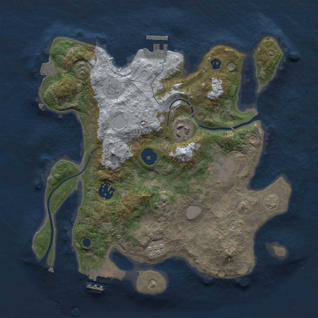 Rust Map: Procedural Map, Size: 3000, Seed: 1695585406, 9 Monuments