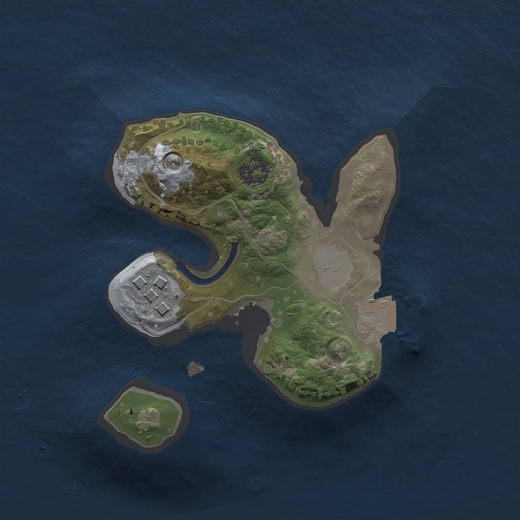 Rust Map: Procedural Map, Size: 1667, Seed: 42512311, 4 Monuments