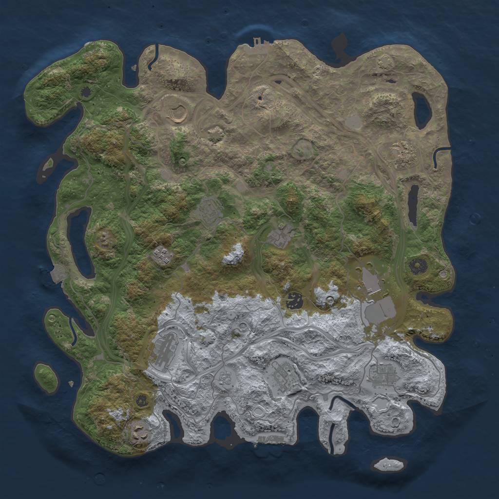 Rust Map: Procedural Map, Size: 4250, Seed: 624495576, 19 Monuments