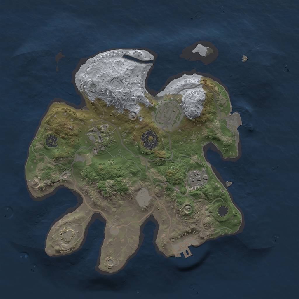 Rust Map: Procedural Map, Size: 2450, Seed: 960524, 8 Monuments