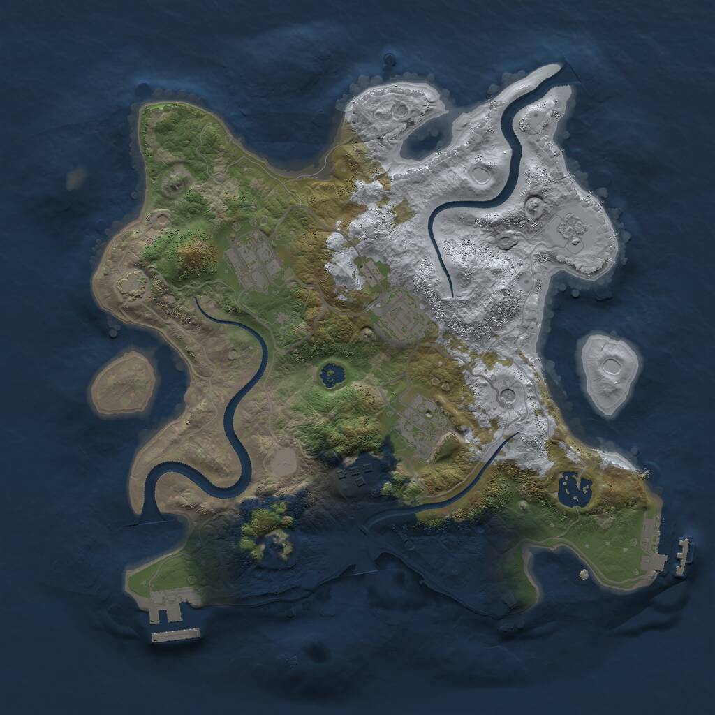 Rust Map: Procedural Map, Size: 3000, Seed: 646263315, 11 Monuments
