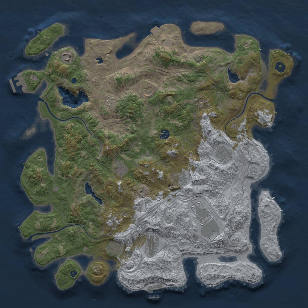 Rust Map: Procedural Map, Size: 4500, Seed: 1414649270, 17 Monuments