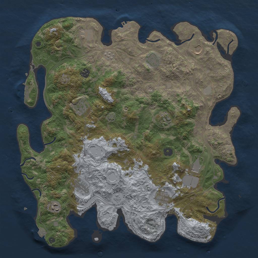 Rust Map: Procedural Map, Size: 4250, Seed: 411571563, 19 Monuments