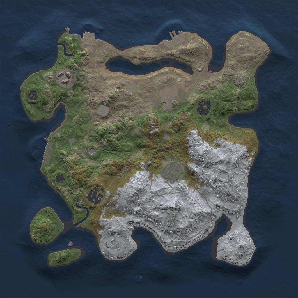 Rust Map: Procedural Map, Size: 3000, Seed: 561971991, 13 Monuments