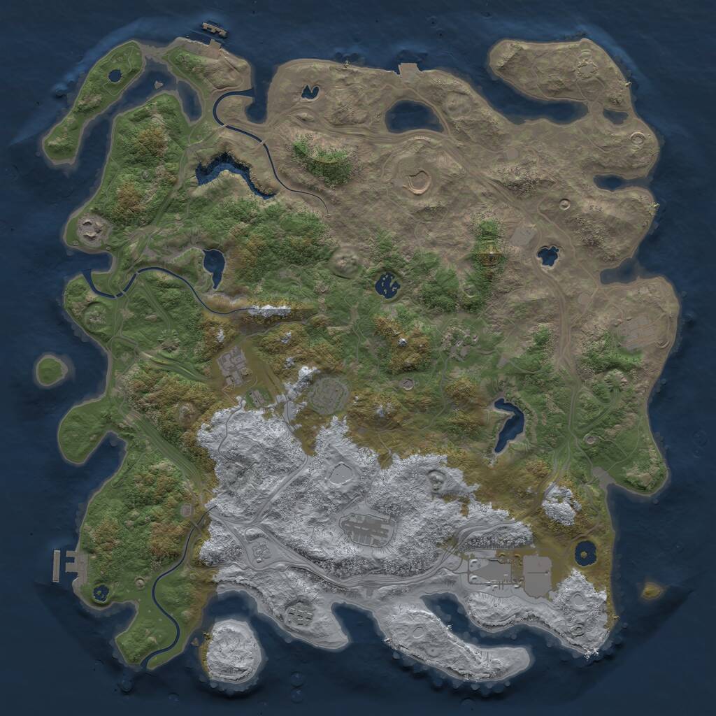 Rust Map: Procedural Map, Size: 4500, Seed: 1667617487, 16 Monuments