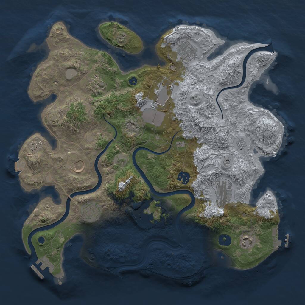 Rust Map: Procedural Map, Size: 3650, Seed: 66646728, 16 Monuments
