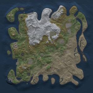 Thumbnail Rust Map: Procedural Map, Size: 4000, Seed: 34598602, 18 Monuments