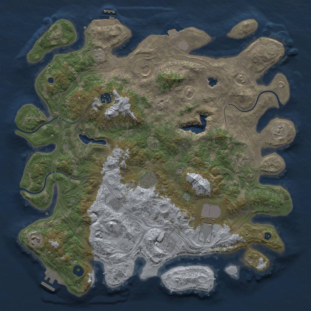 Rust Map: Procedural Map, Size: 4250, Seed: 624154372, 15 Monuments
